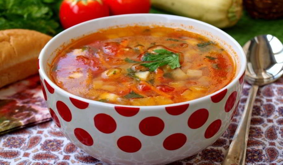 Рецепт овощного супа с кабачками и помидорами