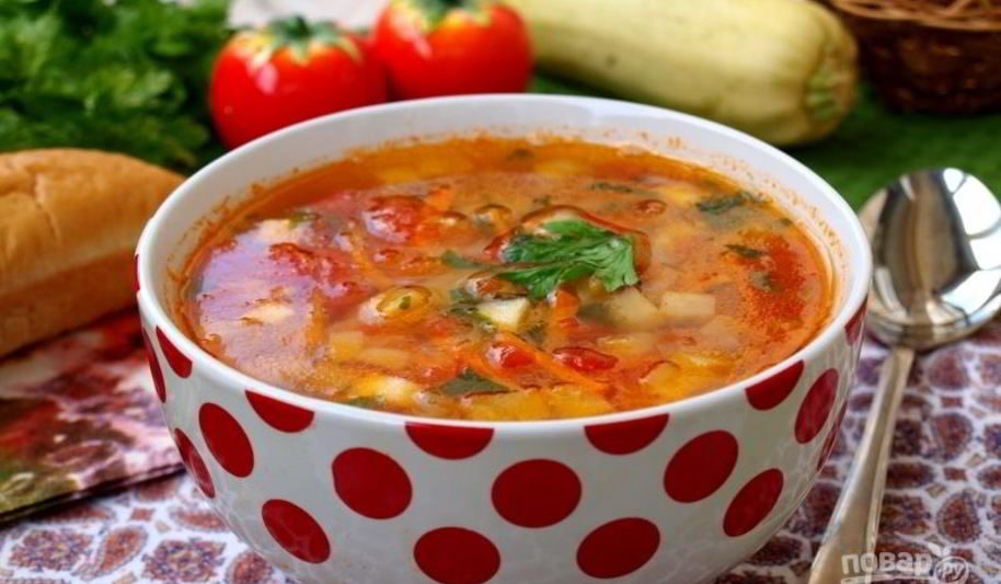 Рецепт овощного супа с кабачками