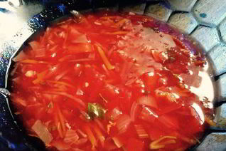 Овощной суп с курицей и курином филе