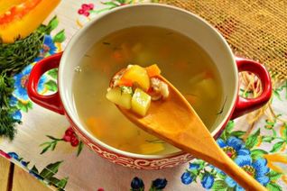 Овощной суп с овсяными хлопьями