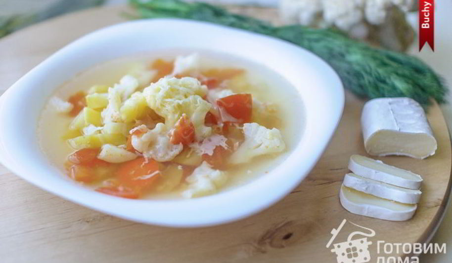 Рецепт овощного супа с сыром