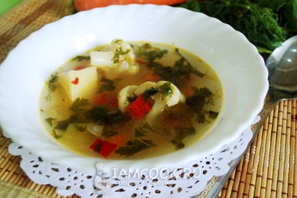 Овощной суп с цветной капустой