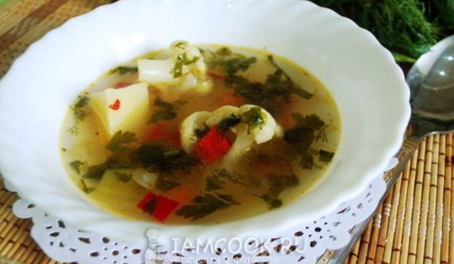 Рецепт овощного супа с цветной капустой