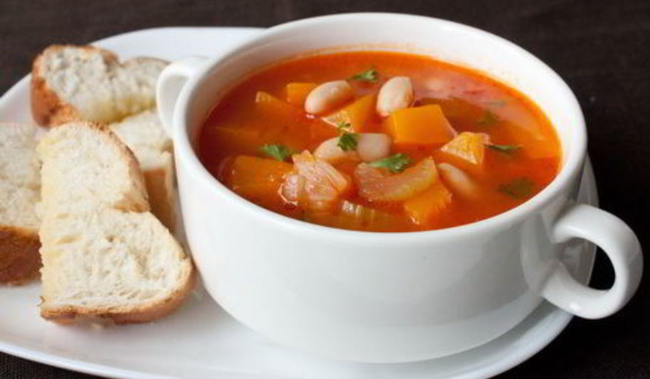 Рецепт овощного супа с тыквой и фасолью