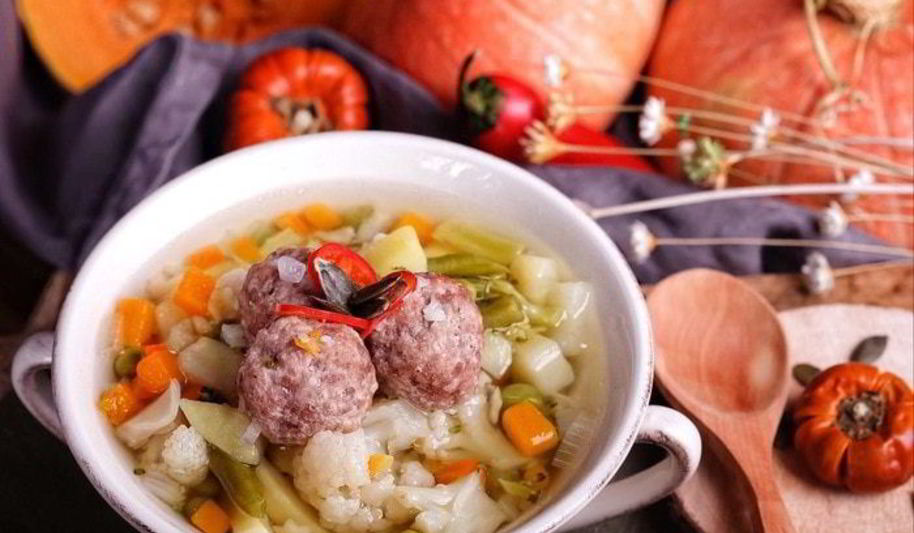 Рецепт овощного супа с тыквой и фрикадельками