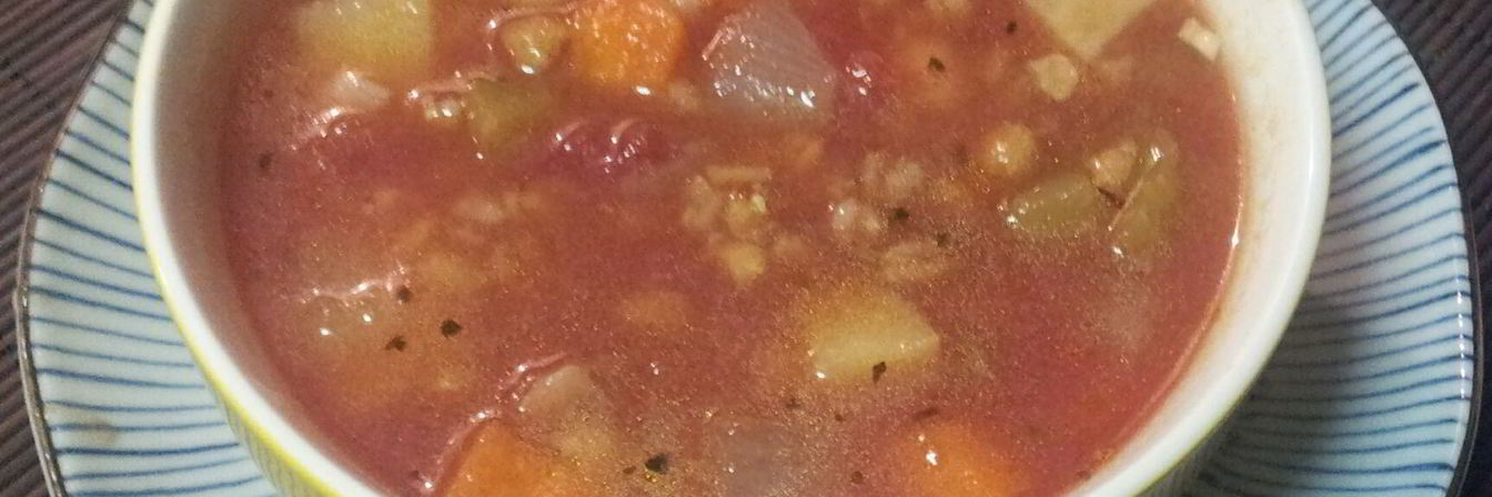 Овощной суп с зерном и фасолью