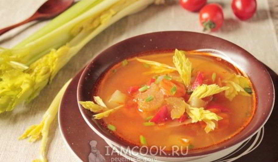 Рецепт постного овощной суп с сельдереем