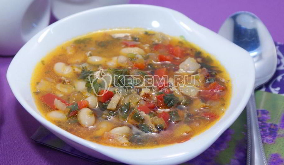 Рецепт супа минестроне с фасолью и беконом