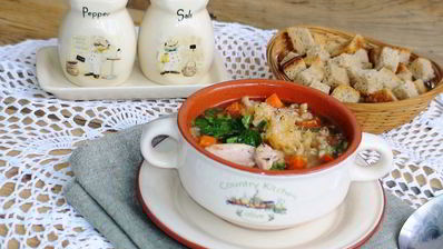 похлебка из перловой крупы с индейкой