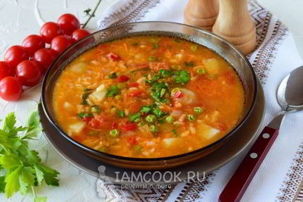 Постный рисовый суп