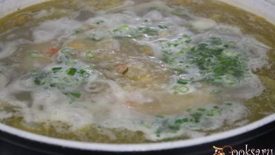 необычный рассольник с пшеничной крупой