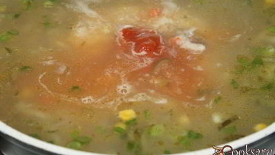 необычный рассольник с пшеничной крупой