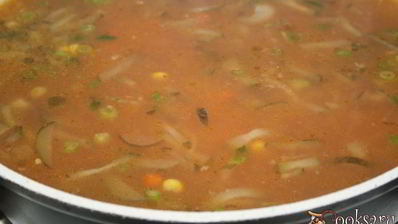 необычный рассольник с пшеничной крупой