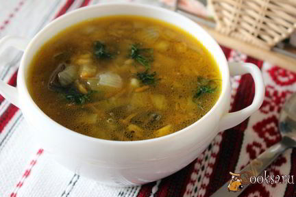 Постный рассольник с грибами