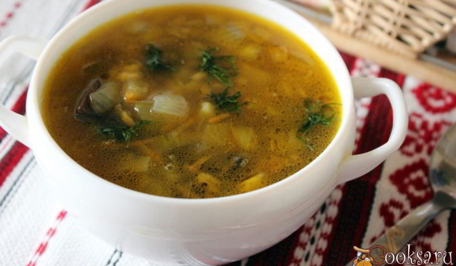 Рецепт постного рассольника с грибами