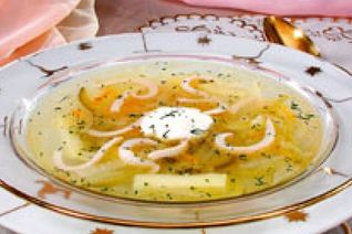 Рассольник домашний с кальмарами