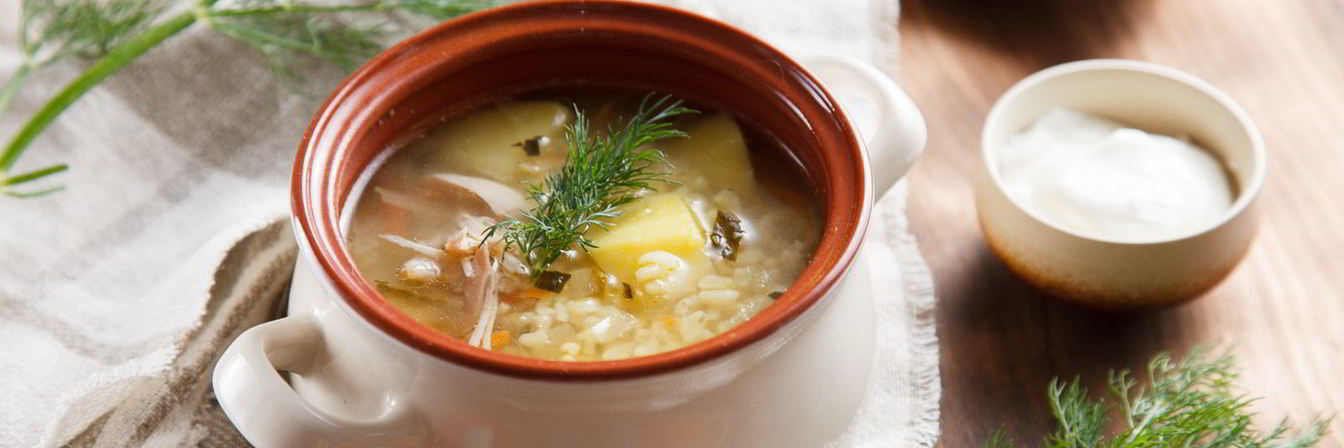 Рассольник на курином бульоне с булгуром