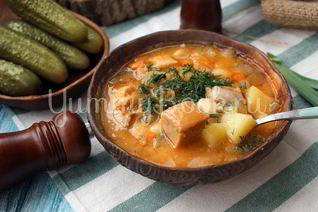 Рассольник с фасолью