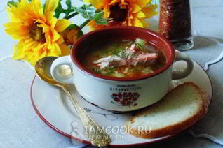Рассольник с форелью
