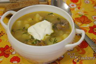 Рассольник с говяжьими почками