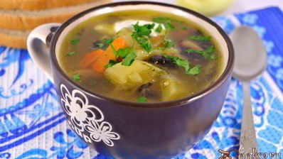 рассольник с грибами и овсянкой в мультиварке