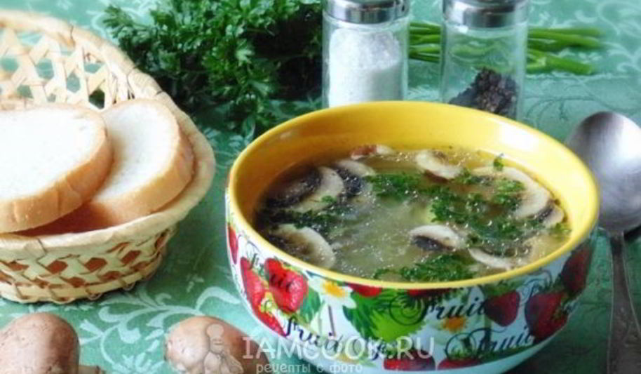 Рецепт рассольника с грибами