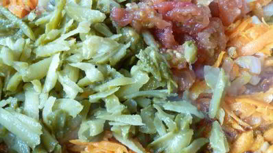 рассольник с консервированной фасолью и солеными помидорами