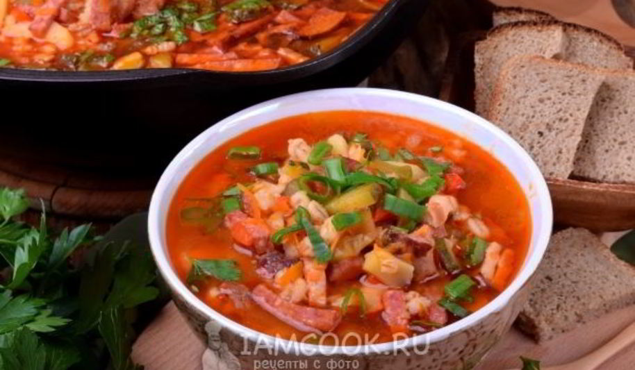 Рецепт рассольника с копченостями