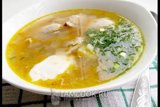 Рассольник с курицей и булгуром