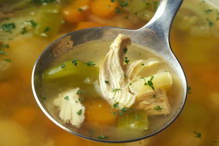 Рассольник с курицей по-русски