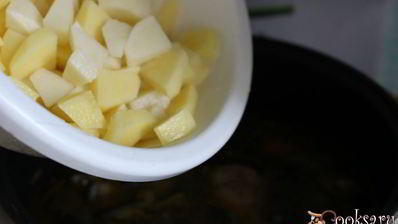 рассольник с лесными грибами в мультиварке