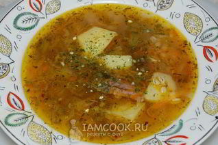 Рассольник с перловкой и говядиной