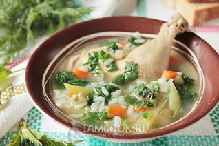 Рассольник с рисом и крапивой