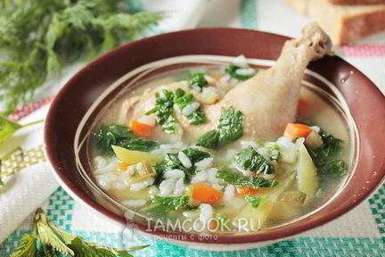 Рассольник с рисом и крапивой