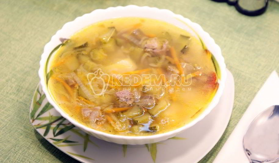 Рецепт рассольника с рисом и языком