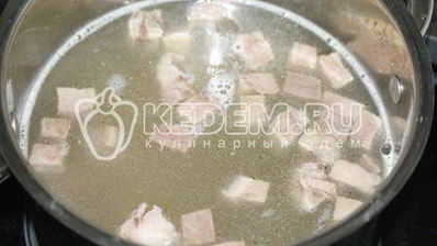 рассольник с рисом и языком