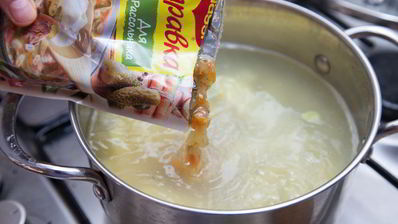 рассольник с рыбой и перловой крупой