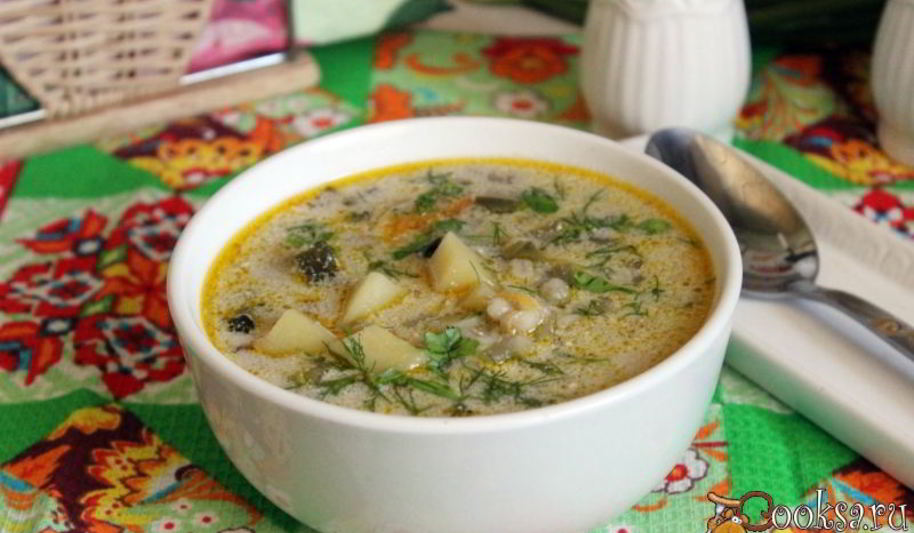 Рецепт рассольника с сушеными грибами