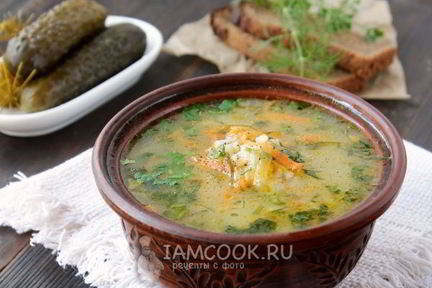 Рассольник вегетарианский