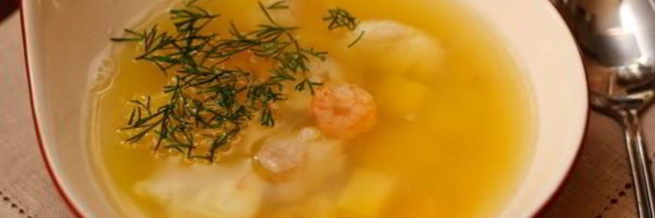 Рыбный суп с креветками