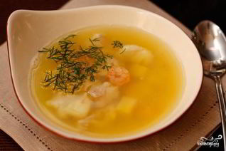 Рыбный суп с креветками