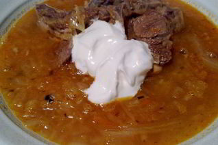 Кислые щи с бараньим седлом