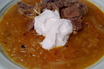 Кислые щи с бараньим седлом