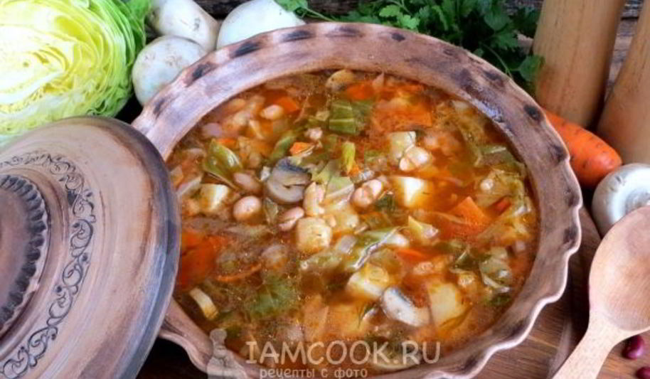 Рецепт постных щей с фасолью