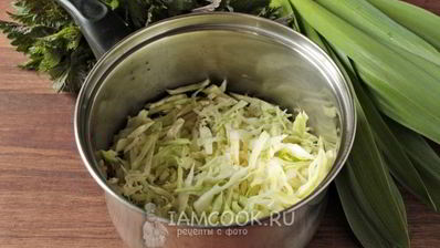 постные зеленые щи с крапивой и китайским чесноком