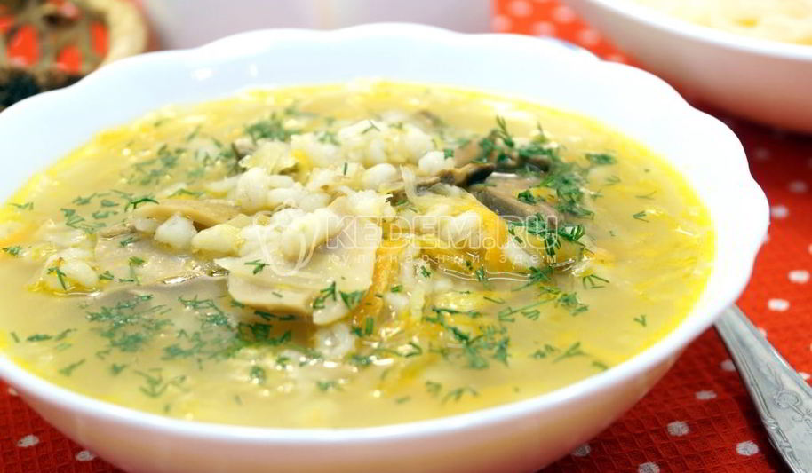 Рецепт щей грибных с перловкой