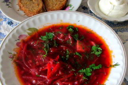 Щи из красной капусты