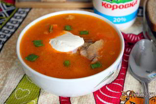 Щи из квашенной капусты с болгарским перцем