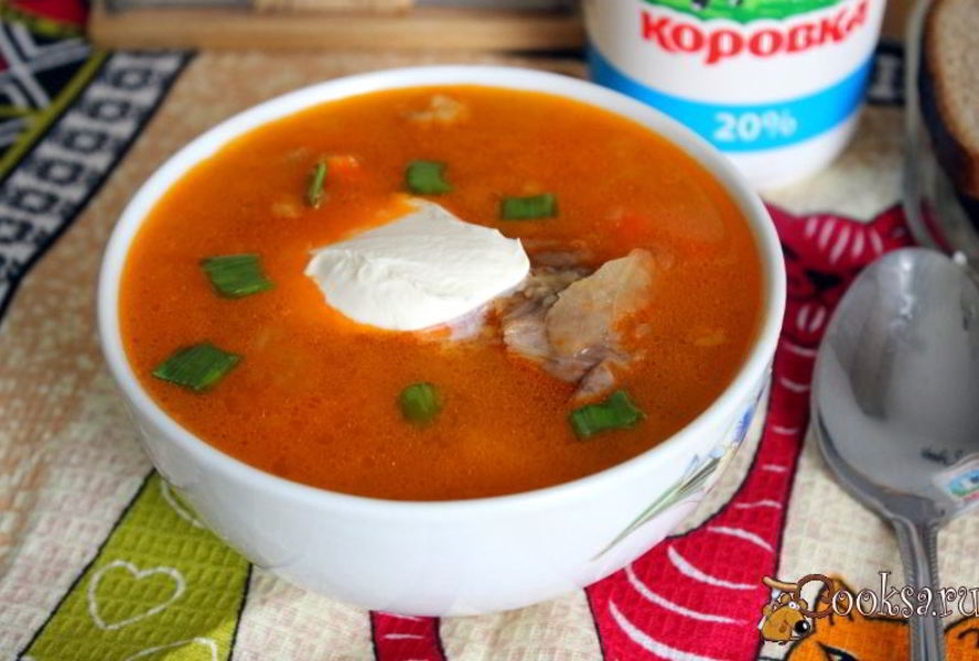 Щи из квашенной капусты с болгарским перцем