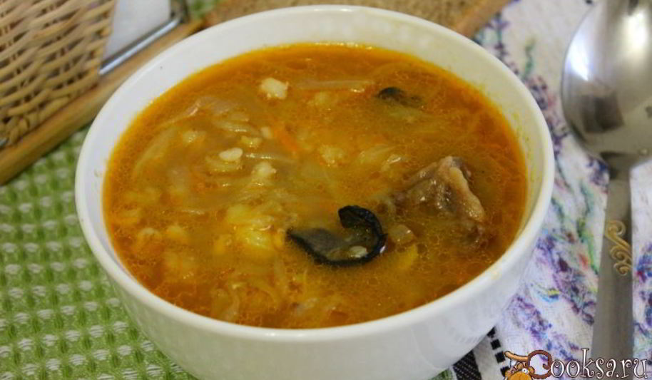 Рецепт щей из квашенной капусты с грибами и перловкой